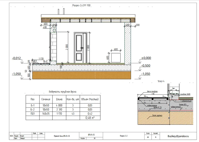 Образец проекта бани из газобетона