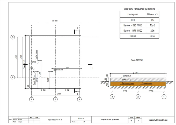 Образец проекта бани из газобетона